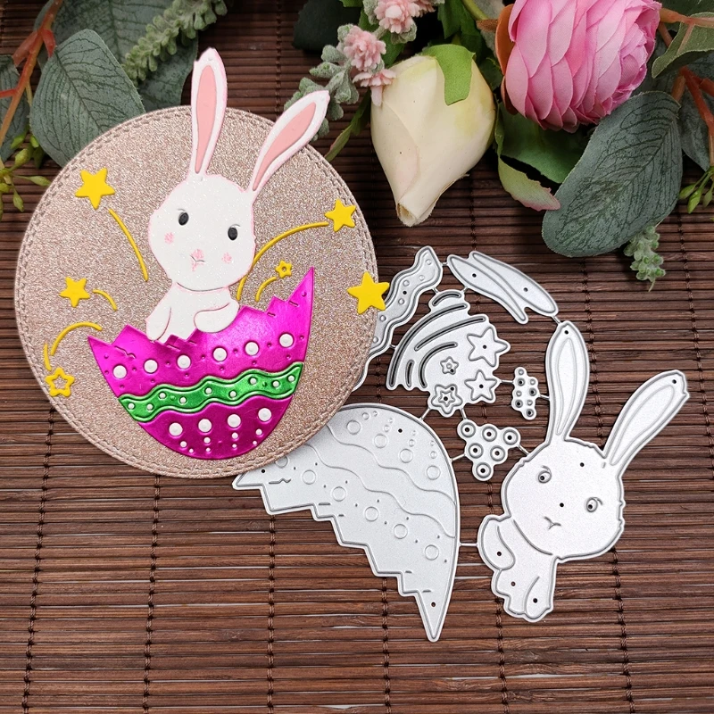 

Easter Eggs Rabbit Metal Cutting Dies Stencil Scrapbooking DIY Album Stamp Paper Card Embossing Decor Craft New Dies for 2021