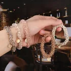 Элегантное платье с украшением в виде кристаллов резинка для волос резинки для волос для женщин с жемчугом сплошной цветной головной убор для девочек браслет ювелирные изделия Аксессуары для волос