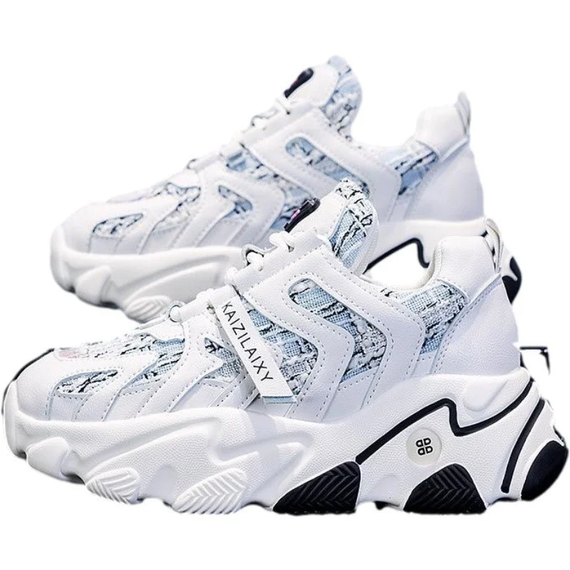 

Women's Sports Shoes Platform Shoes Breathable Mesh Mixed Colors Comfortable Increase Vulcanized Chunky Sneakers Women's Shoes