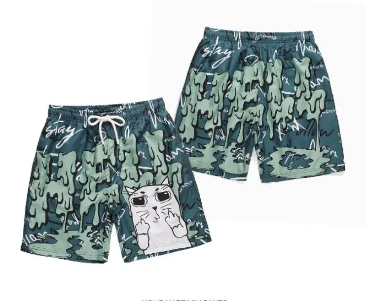 Шорты мужские пляжные быстросохнущие с принтом модные повседневные свободные