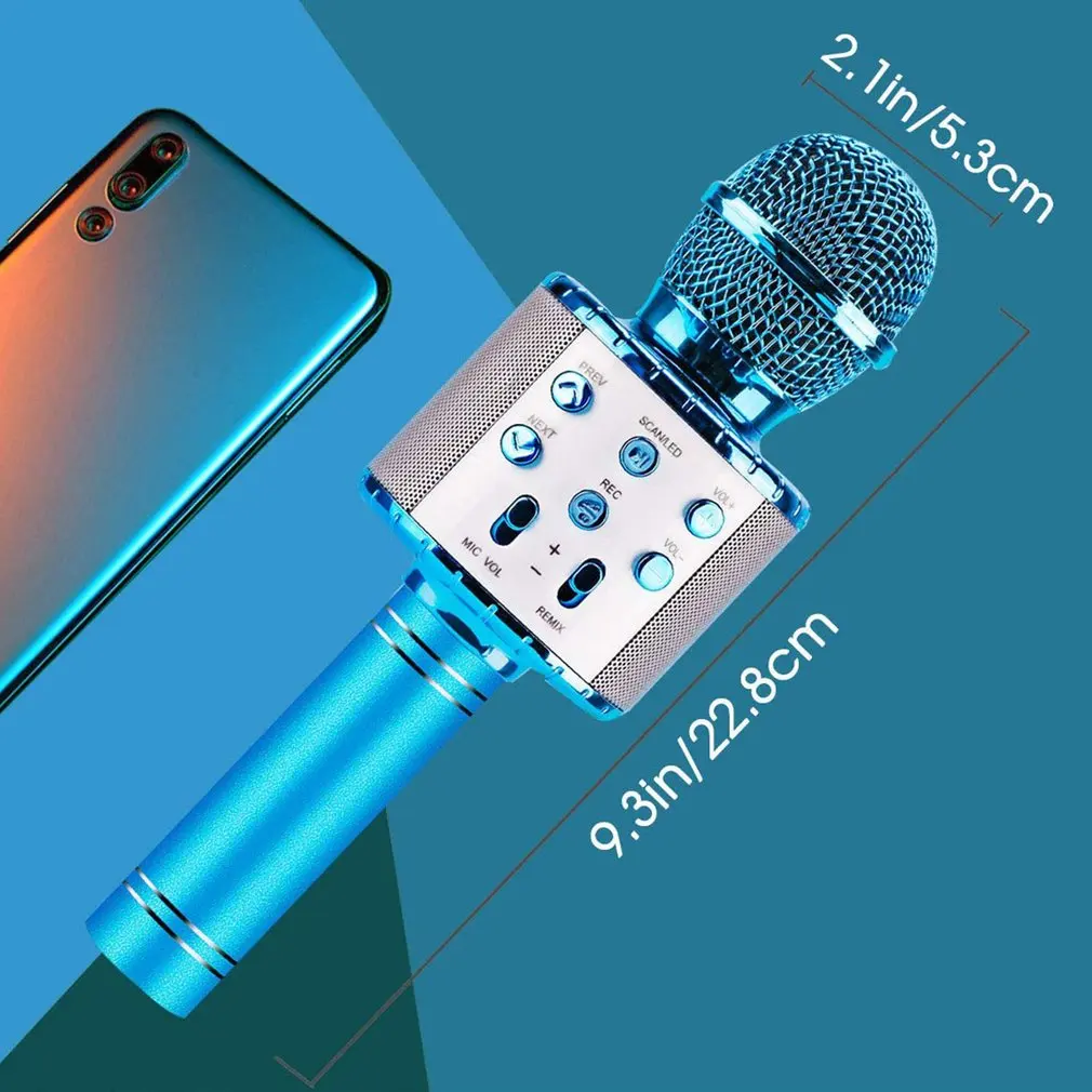 

Professional Bluetooth Wireless Microphone Handheld Karaoke Mic USB Mini Home KTV For Music Player Singing Recorder Mic