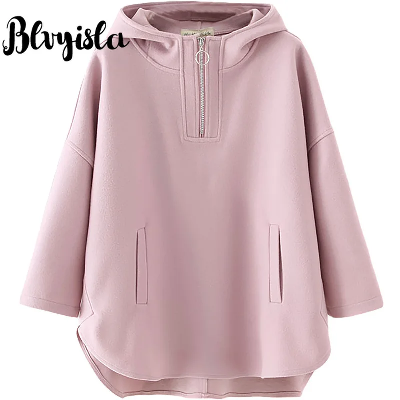 4XL более Размеры однотонная толстовка с капюшоном на молнии для девочек свитшоты