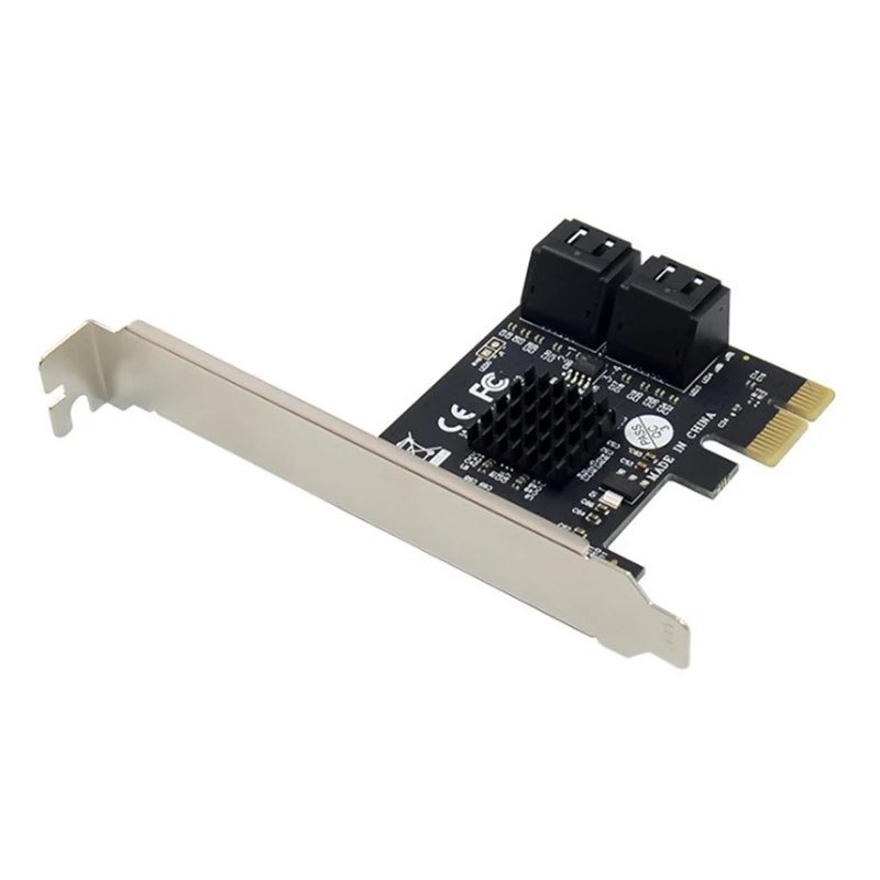 

4-портовая Плата расширения SATA 3,0 PCI-E X1 88SE9215, двухслойная карта преобразователя жестких дисков SATA 6G