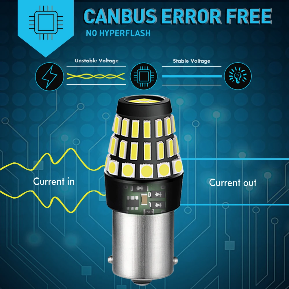 2X 1156 BA15S P21W светодиодный поворотник светильник Реверсивный s Canbus Нет ошибок для Kia