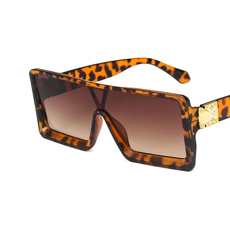 

2020 Stylish Big Square Sunglasses Women Men Brand Designer Gradient Lens Oversized Goggles Retro Rimless One Piece Sun Glasses