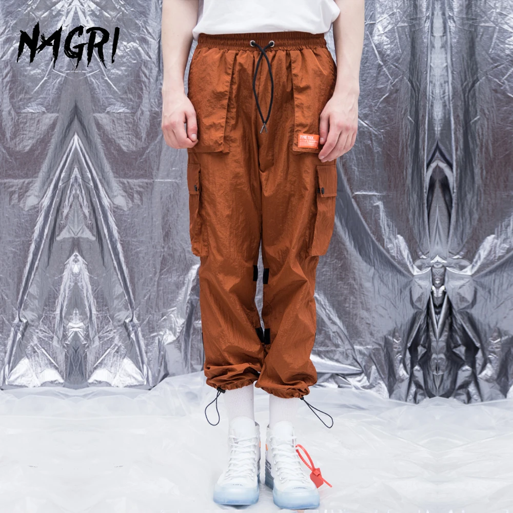 Брюки карго мужские с множеством карманов уличная одежда стиль хип хоп пэчворк