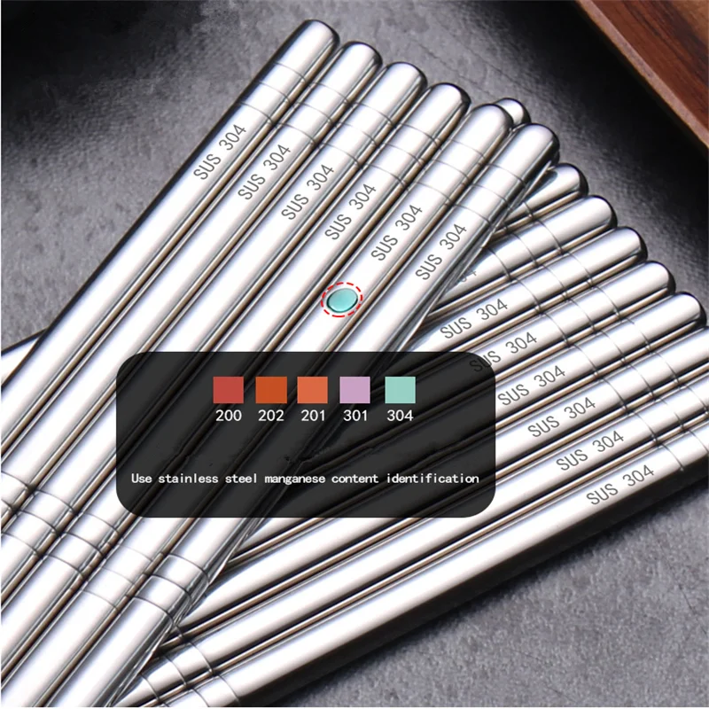 

5 Pairs/Set Food Sticks Chopsticks Metal Chopsticks Non-Slip Stainless Steel Chop Sticks Set Reusable Kitchen Stick kitchen tool