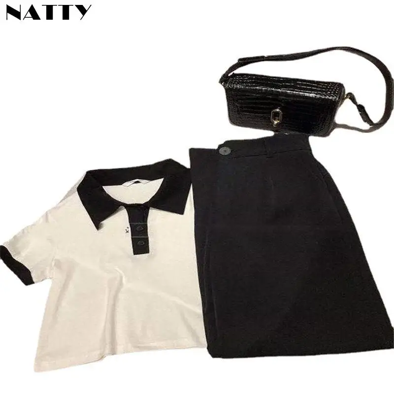 

Casual Two Piece Set Women Outfits Set short Sleeve lapel Crop Top loose LongPants Wide Leg Trousers 2 Piece Set Women pant Suit