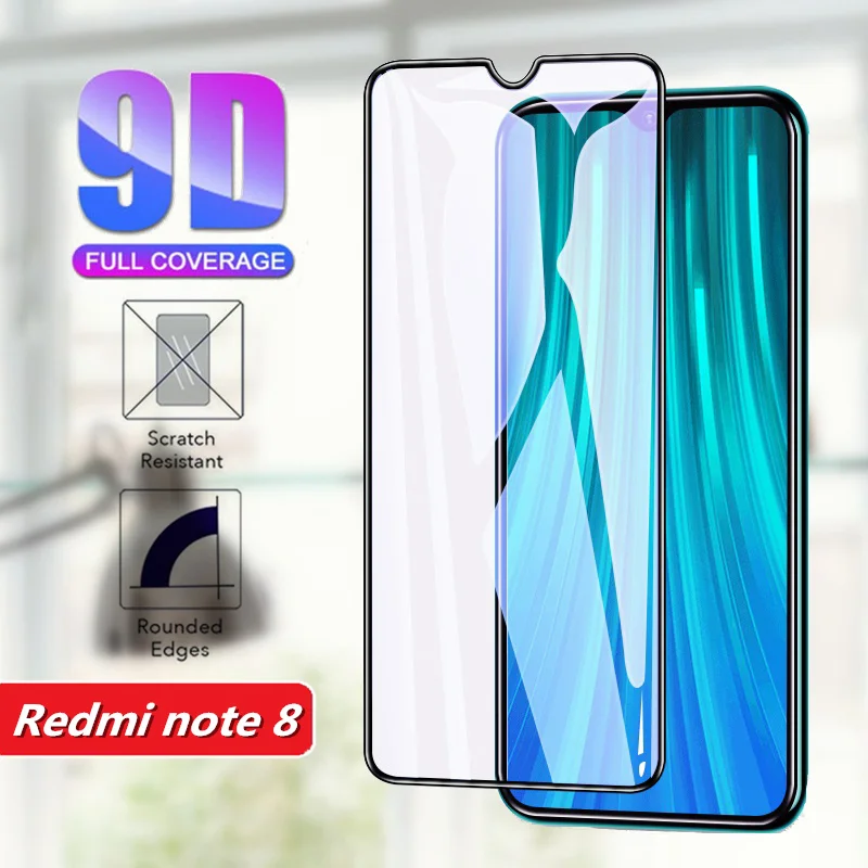 Защитное стекло 9D для Xiaomi redmi Note 8 закаленное с полным покрытием Redmi note защитная