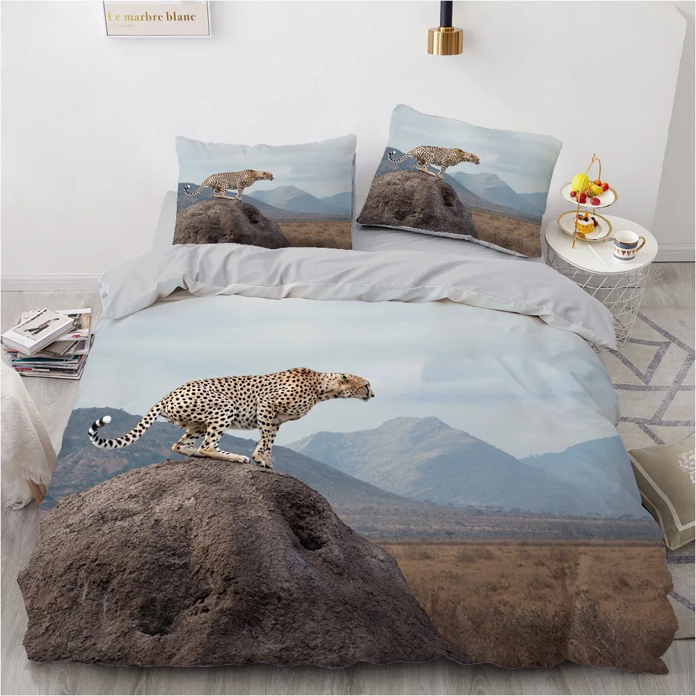 3D Bedding Sets Leopard Custom Duvet Quilt Cover Set Comforter Bed Linen Pillowcase King Queen Full Size 140*210 Home Texitle | Дом и сад
