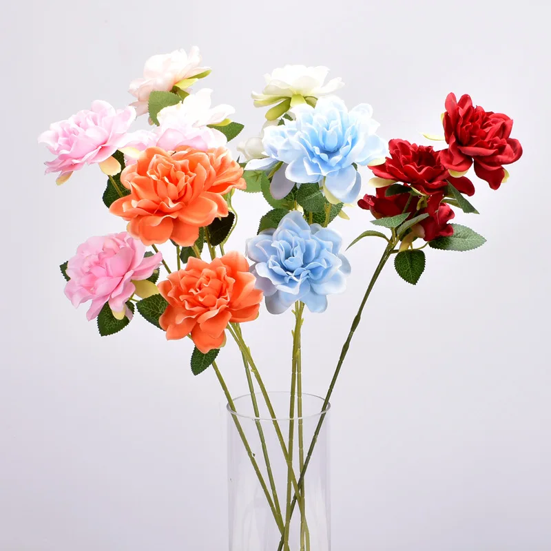 

Artificial 3-Heads Gardenias Wedding Flowers Hotel Decoration Props Home Decoration Accessories Fake Flowers