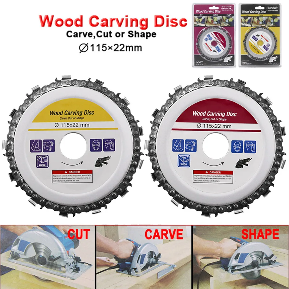 

4.5inch Circular Saw Blade Chainsaw Chain Wood Carving Disc Woodworking Angle Grinders Universal for Wood Cutting Discs