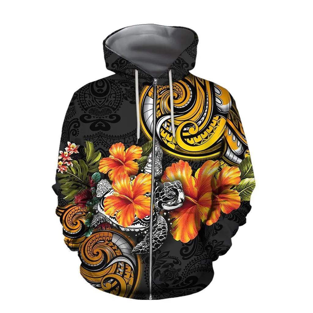 

3D Hoodie Amazing Hibiscus Turtle Unisex Deluxe For Men/Women Sweatshirt Spring Casual Pullover Zipper Streetwear