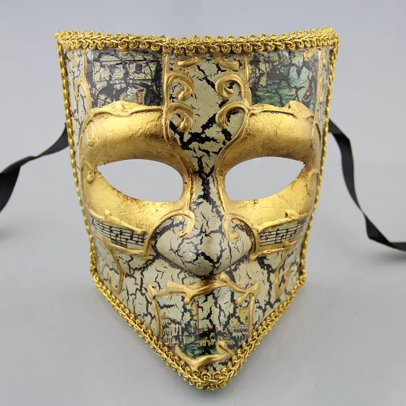 Новая итальянская Венецианская Ретро квадратная маска на все лицо с ручной