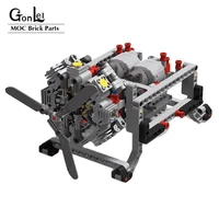 new high tech mechanical series moc kits 8 cylinder radial aircraft engine assembly building blocks bricks model toys gifts