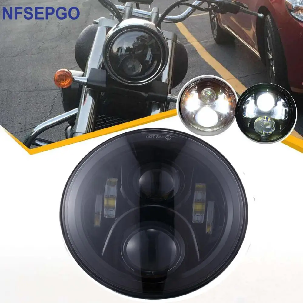 Круглый 7 ''мотоцикл черный проектор Moto светодиодный светильник лампа головной светильник для Harley Sportster Touring Street Glide Softail FLHXF Trike