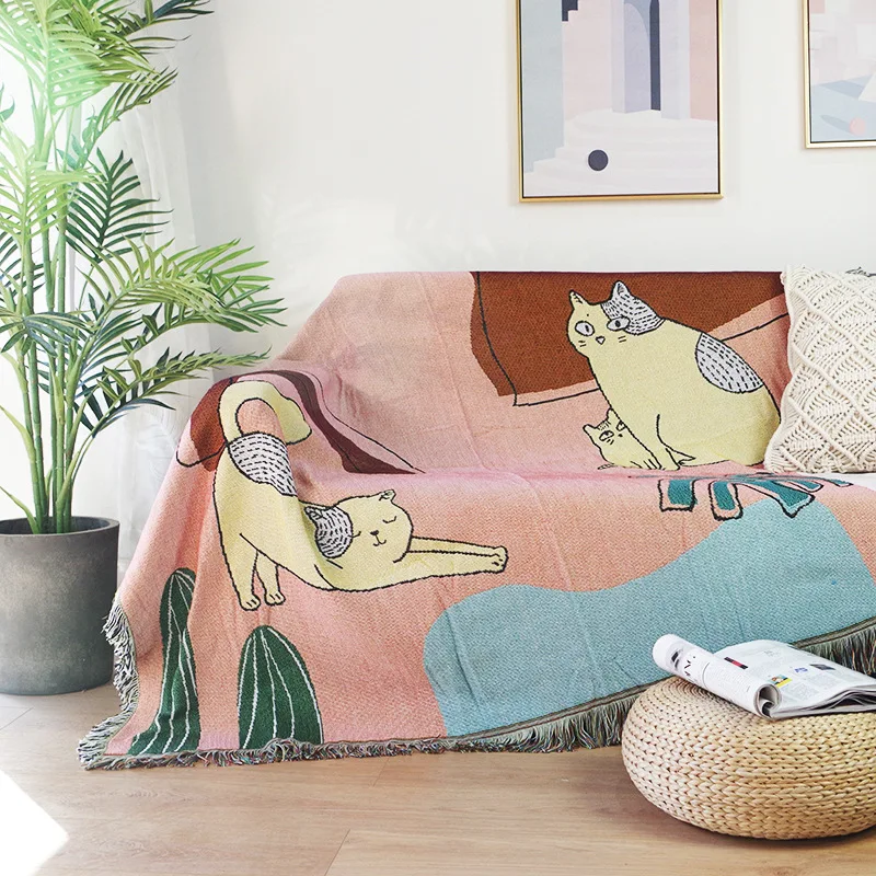 Покрывало для двуспальной кровати пылезащитное с изображением кота