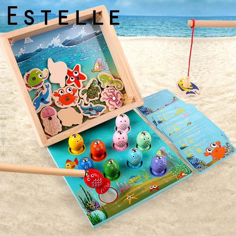 Детские деревянные игрушки магнитные игры рыболовная игрушка игра для детей 3D