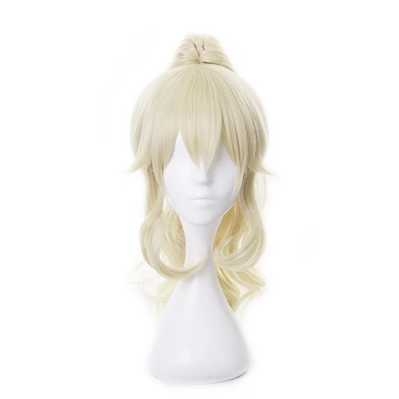 

Anime Genshin Impact Jean Cosplay Women Golden Ponytail Heat Resistant Synthetic Hair Peluca Cosplay Wigs Halloween