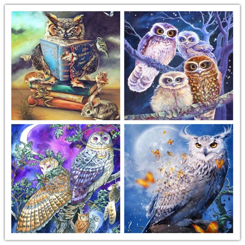 Вышивка бисером животное сова diy Алмазная картина полное сверление новый
