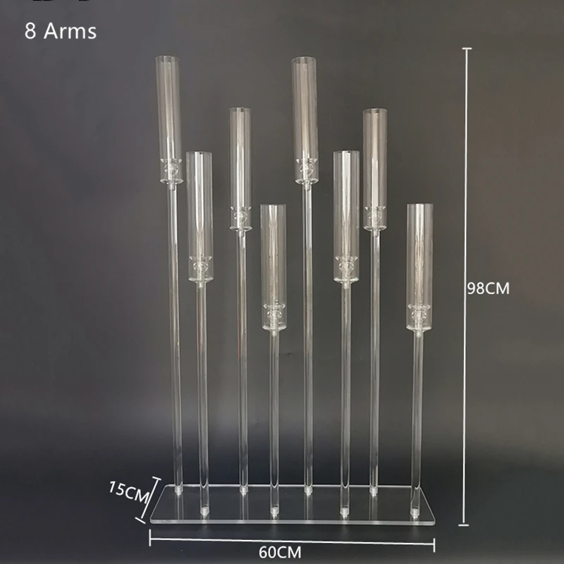 

Acrylic Candelabra Clear Transparent Candle Holders Wedding Candlesticks Table Centerpieces Flower Stand Holder Big Candelabrum