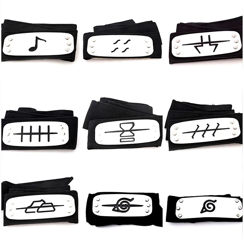 

Love Red Cloud Cartoon Anime Cosplay Ninja Headband Black Headbands Fashion Members Costume Fans Accessories Men Gift Women