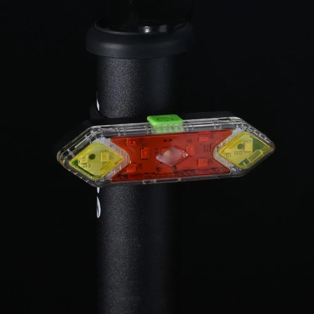 

Bicycle Tail Light 75*20*18mm ABS Type USB Rechargeable Mountain Bike Light Eight Color Bicycle Accessories