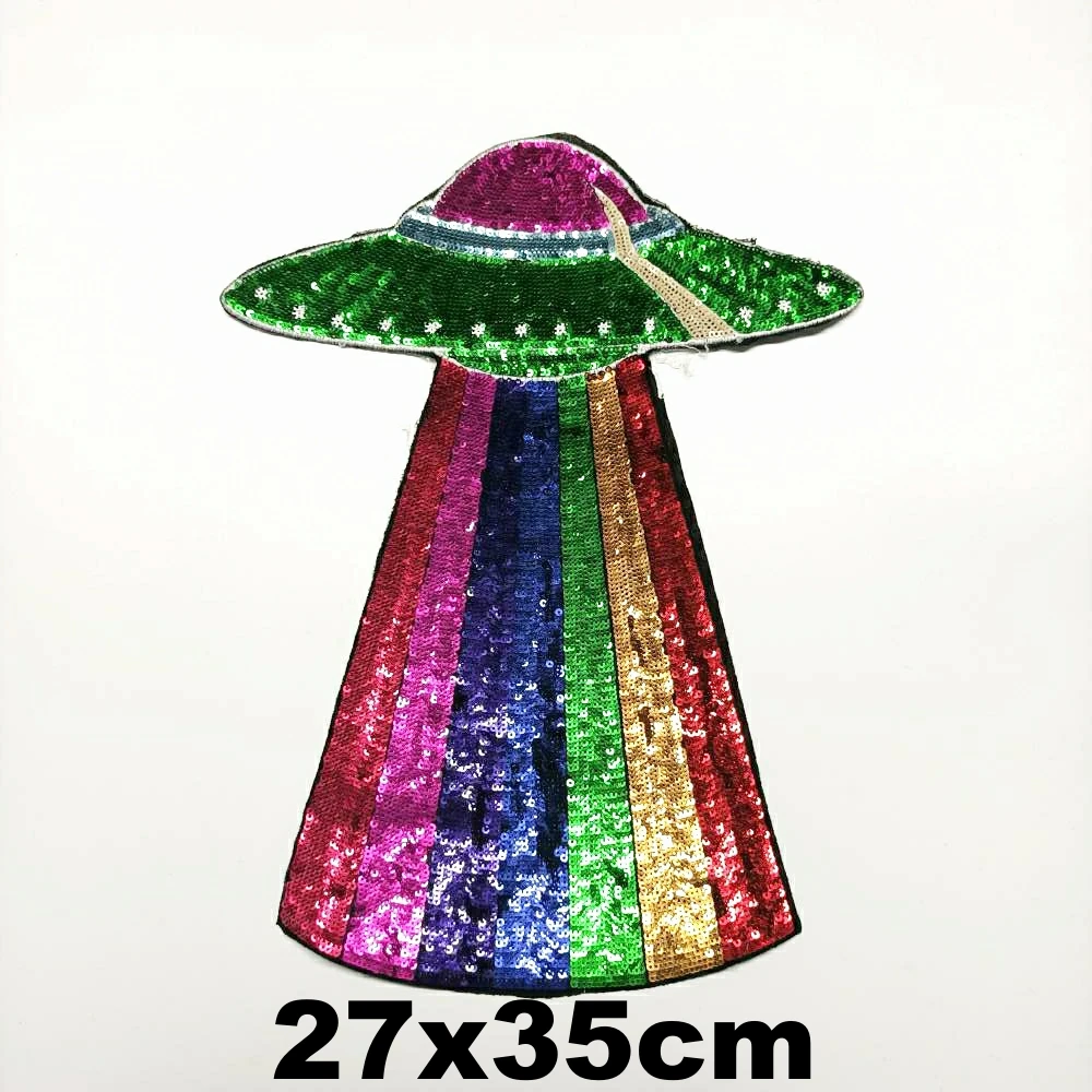 

Garment accessory large embroidery big ufo star space cartoon patches for clothing PA-3382
