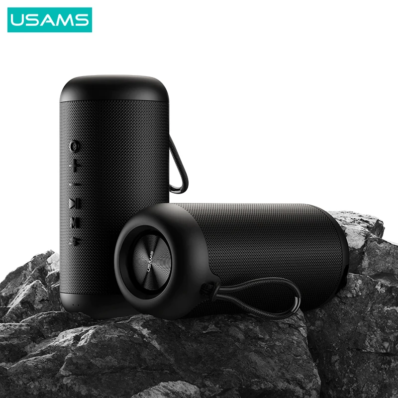 

USAMS Portable Outdoor IPX6 Waterproof Wireless Speaker Bluetooth 5.0 Compatible Speaker Powerful High Outdoor Bass TF FM Radio