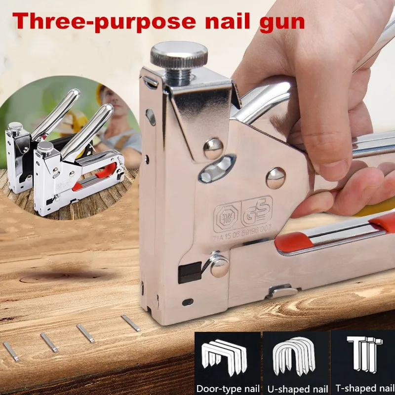 Портативный мебельный степлер 3 в 1 металлический ручной инструмент для