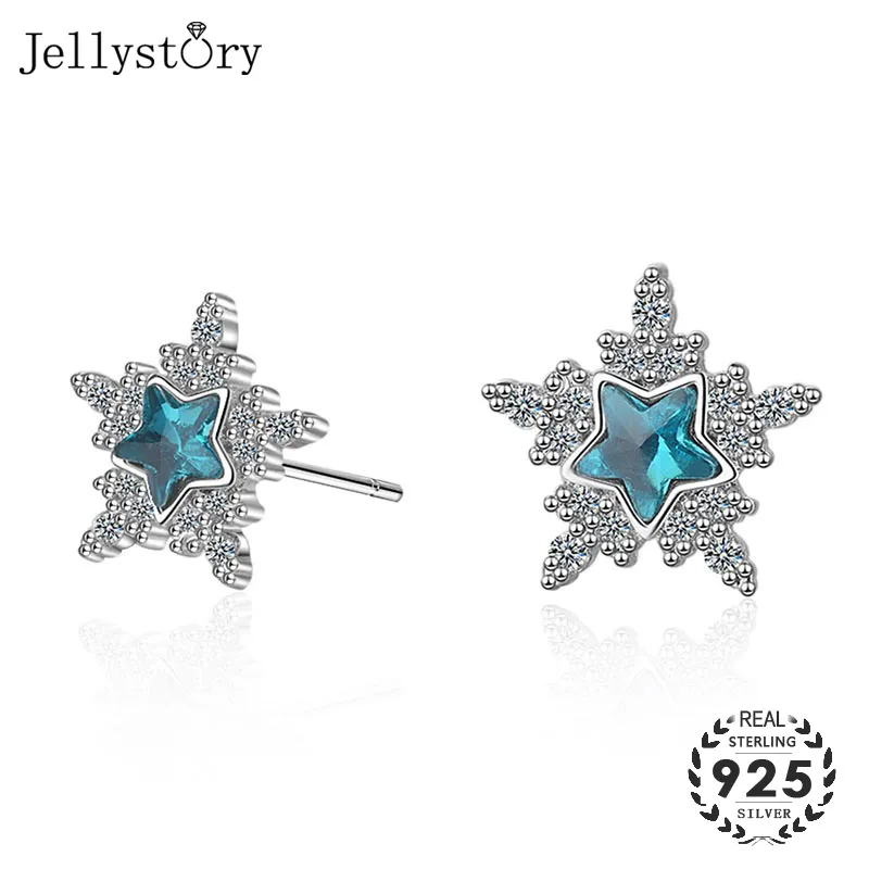 Модные ювелирные изделия Jellystory из серебра 925 пробы серьги с пятиконечной формой
