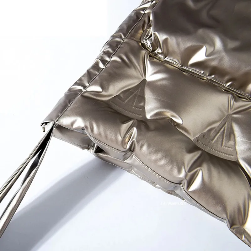 Женский пуховик с капюшоном теплая короткая парка на белом утином пуху