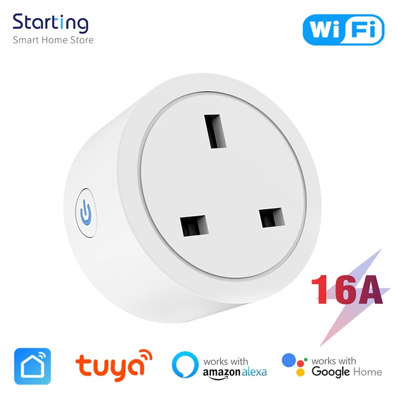 

16A UK интеллектуальная беспроводная (Wi-Fi) Мощность штепсельная вилка с Мощность монитор умный дом, Wi-Fi, Беспроводной розетка работает с Amazon Alexa...