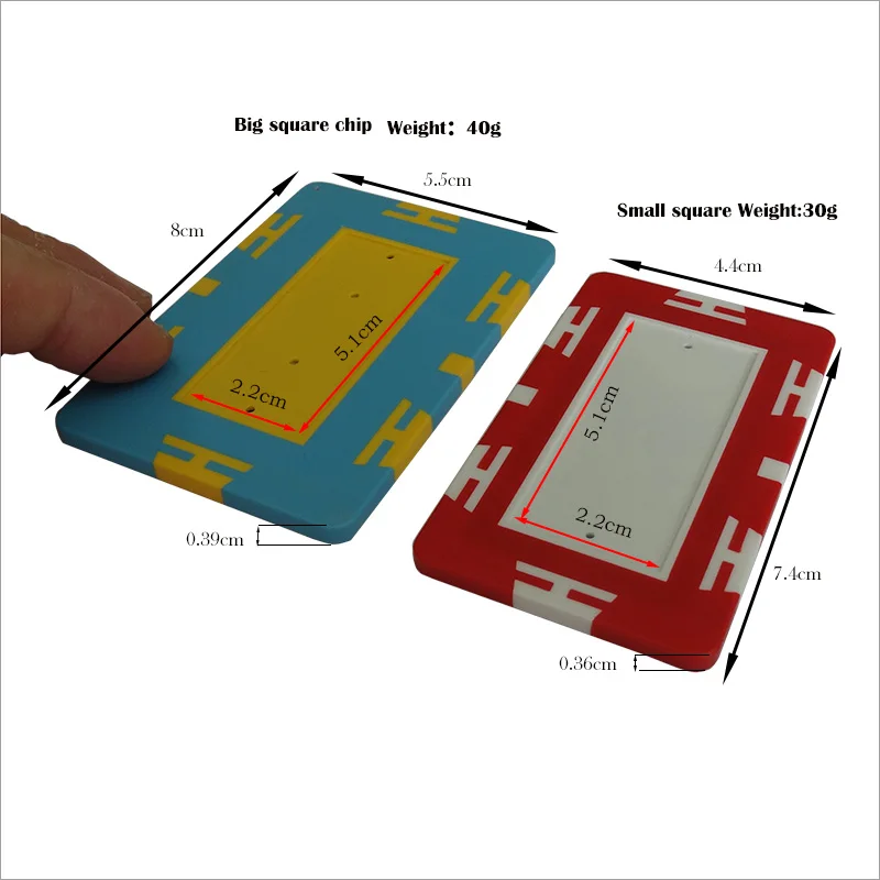 Набор квадратных покерных чипов 60 шт. без ценности или с ценностью для вас