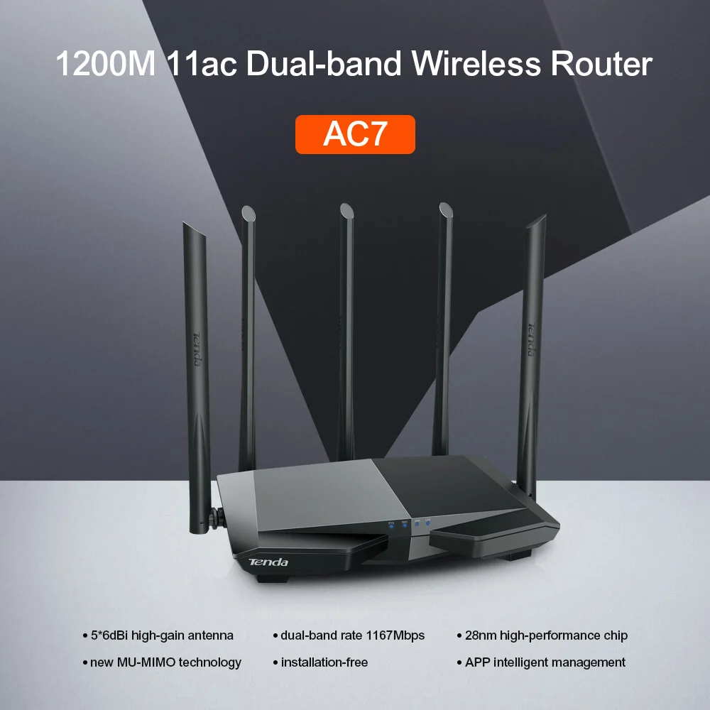 Tenda AC18 беспроводной wifi маршрутизатор 256M DDR двухъядерный процессор 1WAN+ 4LAN гигабитные порты WiFi повторитель двухдиапазонный 11AC1900M гигабитный USB 3,0 - Цвет: AC7