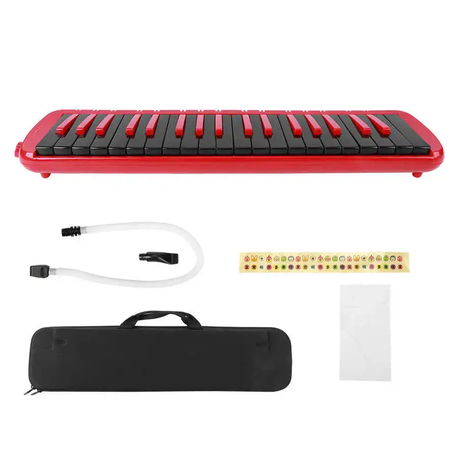 Melodica 37 клавиш Фортепиано стиль с наклейками для ключей двойные мундштуки трубки