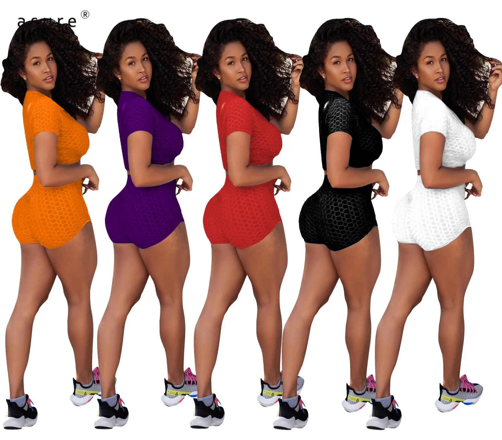 

Спортивный костюм для женщин, модный офисный костюм, женская спортивная одежда, комплект из двух предметов, джоггеры, сексуальные Клубные н...