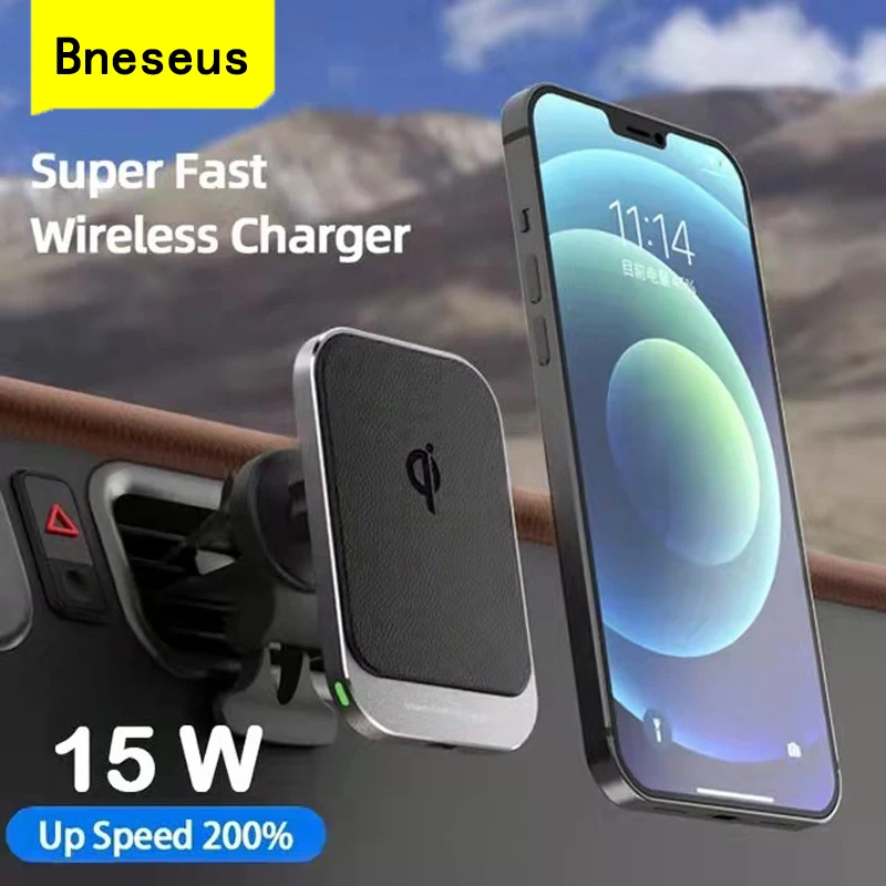 

Car Wireless Charger Magnetic Mobile Phone Holder For iPhone 13 12 Pro Max 13Mini 15W Fast Charging Air Vent Magnet Mount Stand