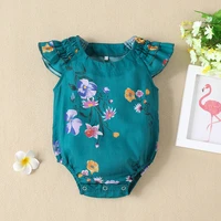 newborn summer sleeveless romper kids baby flower pattern triangle romper suitable for babies from march to 24 months