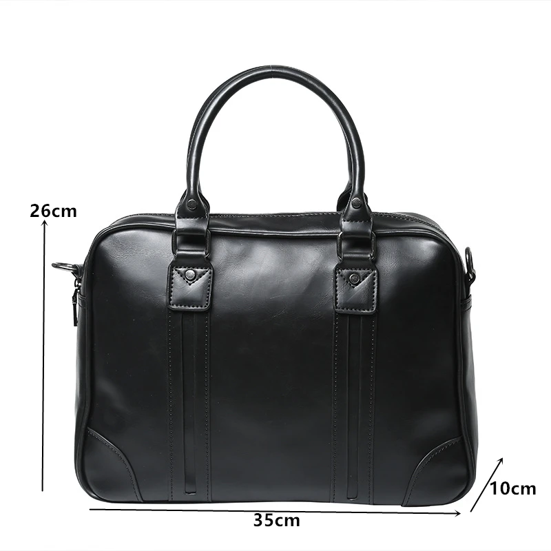 Luxury Crazy Horse Leather Briefcases Men Handbag Fashion Business Shoulder Messenger Bag Men Briefcases Large Laotop File Bags