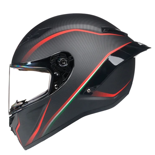 Matte.Transparent Карбоновая печать мотоциклетный шлем полное лицо точка Fmvss No.218certified Capacete Moto Cascos Para Moto Devil Horns Racing - Цвет: Matte.Transparent