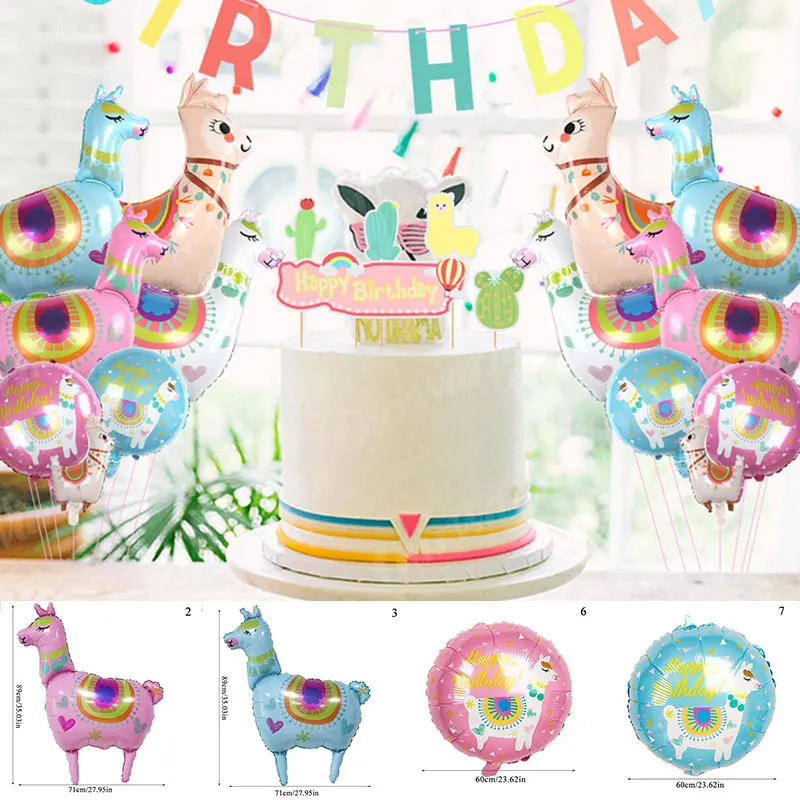 

Popular Birthday Party Decorations Llama Balloons Decorative Fashionable Cute Cartoon Novelty Foil Aluminum Foil Balloons