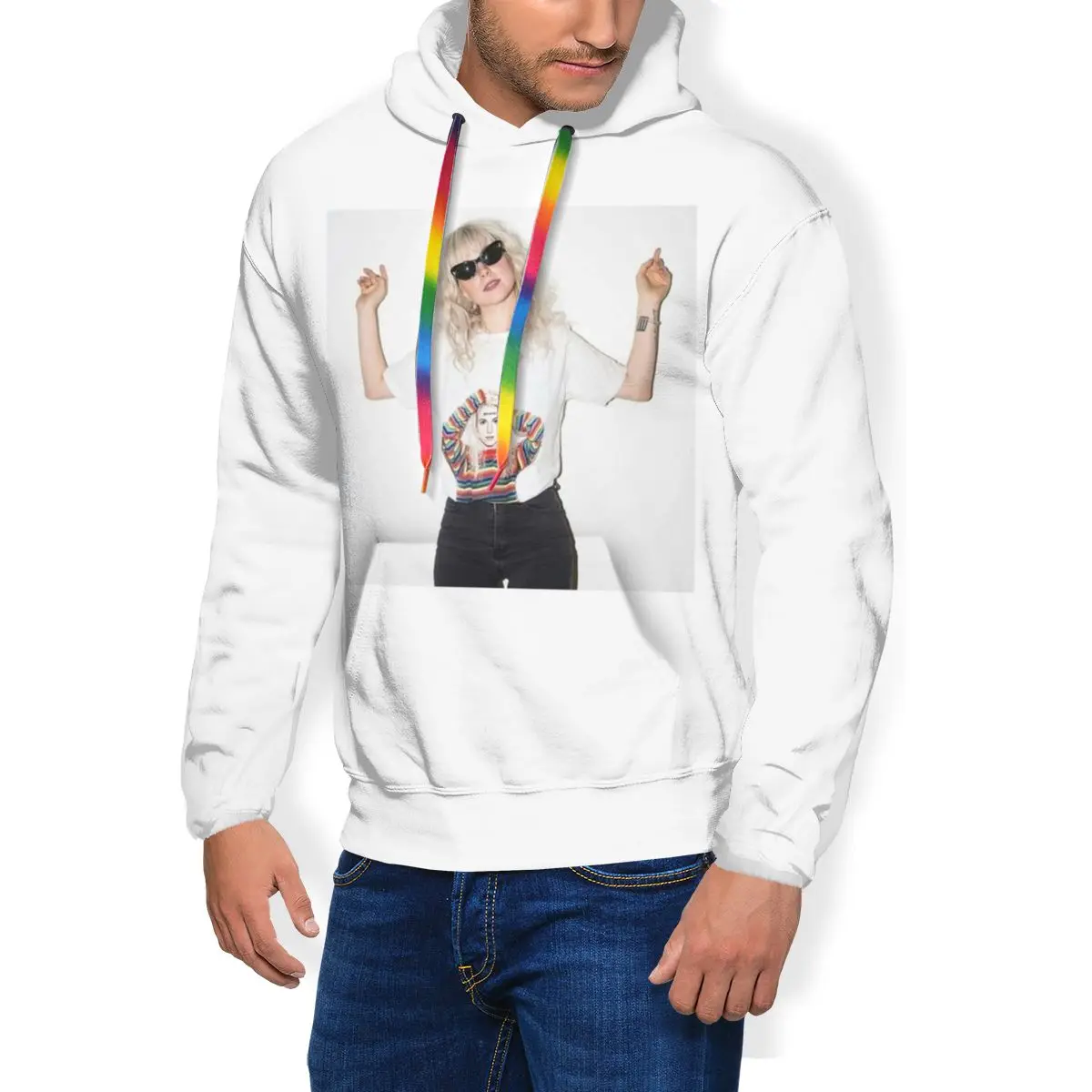 

Paramore Hoodie Hayley Williams Wearing A Hayley Williams Hoodies Blue Male Pullover Hoodie Warm Hoodies