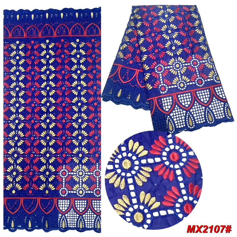 

Швейцарская вуаль кружева с камнями, синего и золотого цвета, африканская Кружевная Ткань 5 ярдов, ручная вышивка, дубайские кружева для сва...