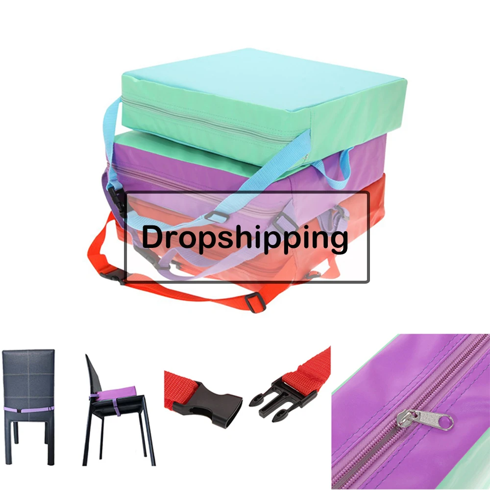 

Children Increased Chair Pad Soft Baby Kids Dining Cushion Adjustable Removable Booster for Pram Infant
