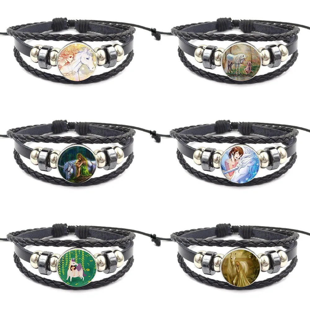 Zgbywsjz Единорог и девочка для женщин подарок девушек модный стеклянный кабошон