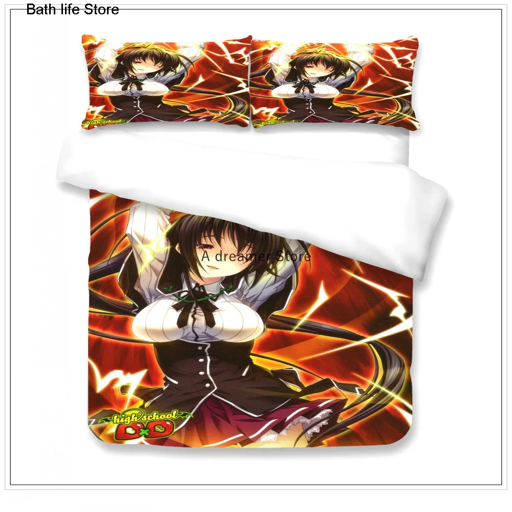 Комплект постельного белья в стиле аниме для старшей школы размеры King-Size DXD KONEKO