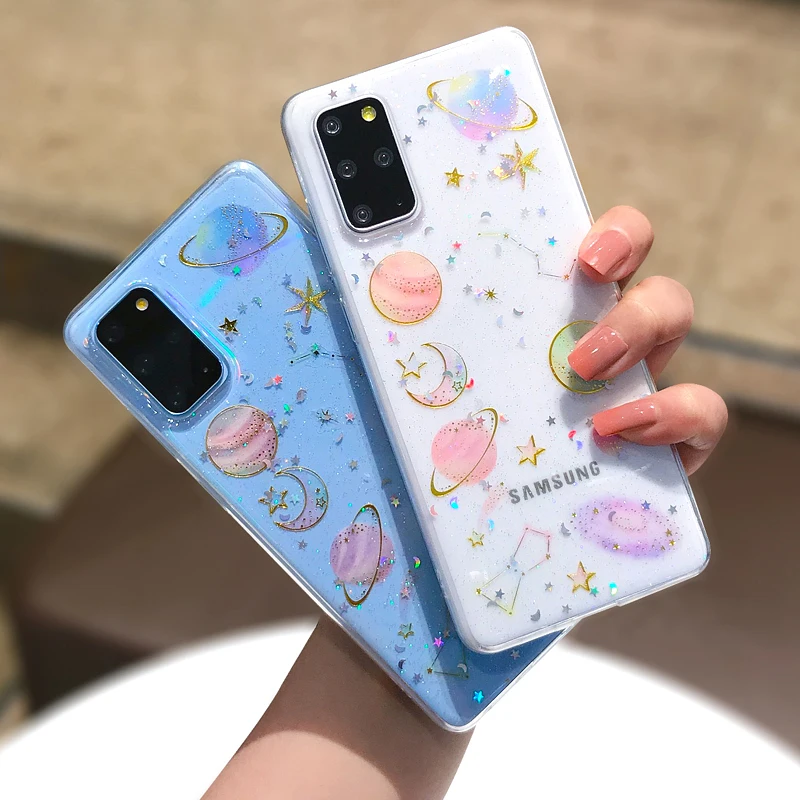 

Stars glitter for Samsung s21 plus phone case s20 FE note20 10 8 9 s8 s9plus s20ultra s10plus Soft shell A50 70 A31 51 71A21