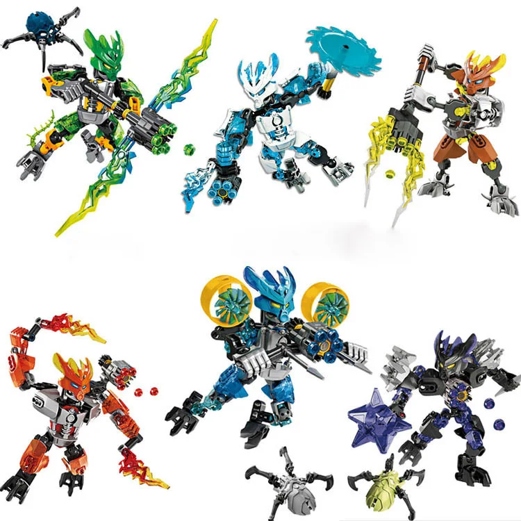 706-1-6 BIONICLE Mask Maker VS Skull Grinder Биохимический Воин Строительный блок Набор роботов Модель Кирпичи совместим с 70795 детские игрушки - Цвет: 706-1-6