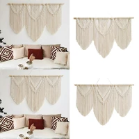 large wall hanging macrame tapestry home decorative curtain hand woven bohemian cotton tapestry wedding background